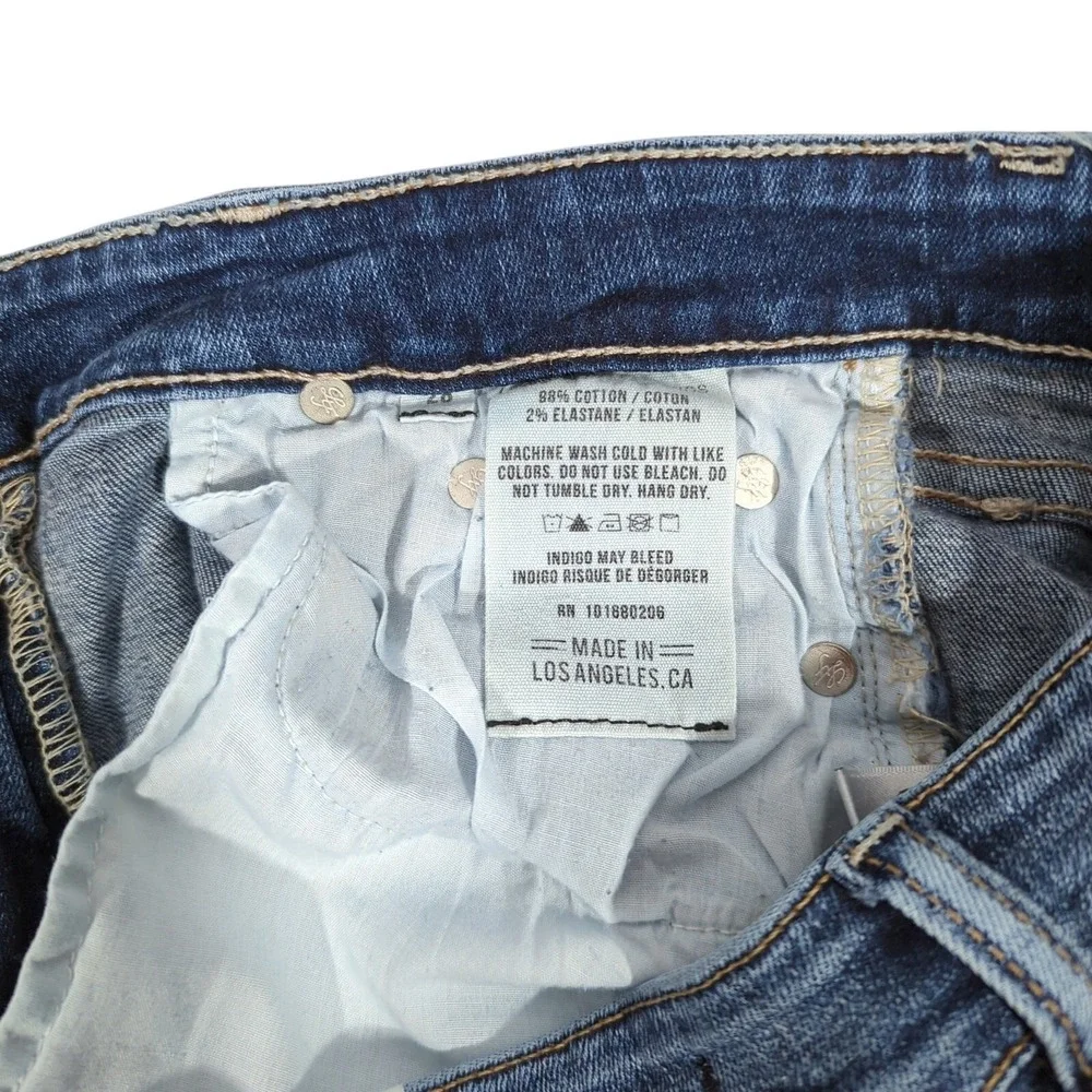 LOVERS + FRIENDS Mason High Rise Skinny Jeans Larchmont‎ Blue Distressed Size 28